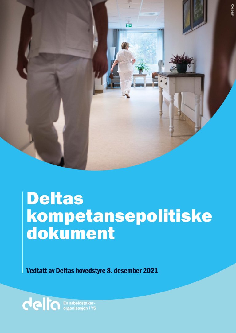 Bilde av forsiden til Deltas kompetansepolitiske dokument.